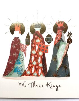 Christmas card design with an illustration on the three kings