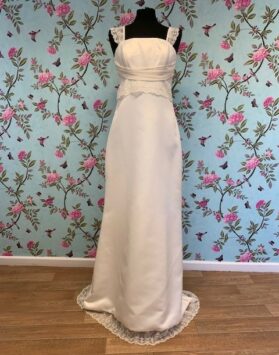 Front of Antora Bridalwear lace up dress